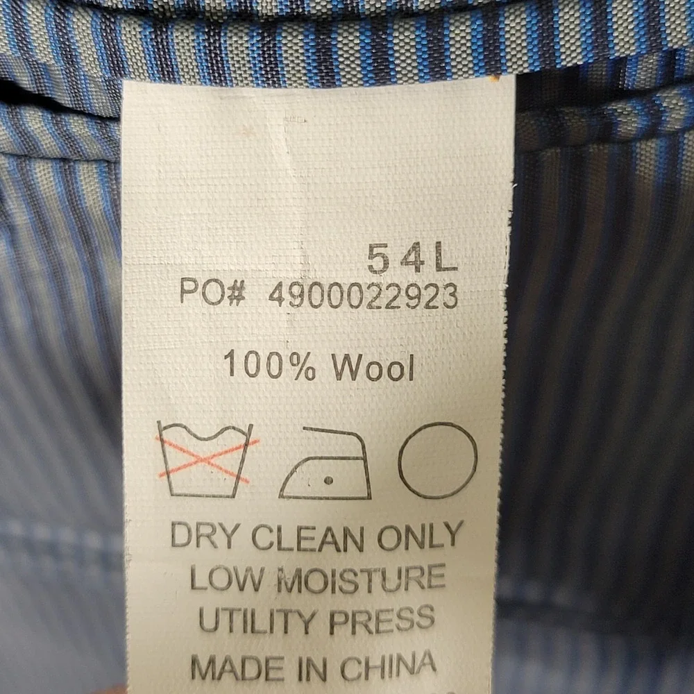 Calvin Klein Men's Sport Coat Blazer Two‎ Silver Button Deep Navy Wool Size 54L